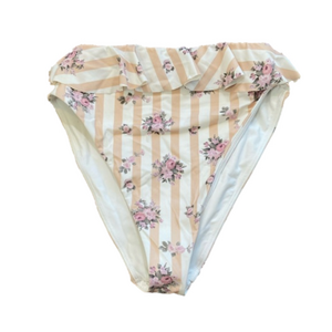 Show me your mumu high waist high cut bikini NWOT floral strip ruffle